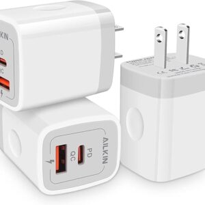 3Pack Dual Port USB-C Wall Plug Charger