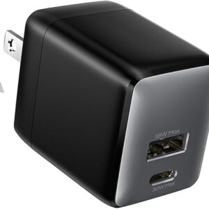 30W Dual-Port GaN Nano Charger with Foldable Plug