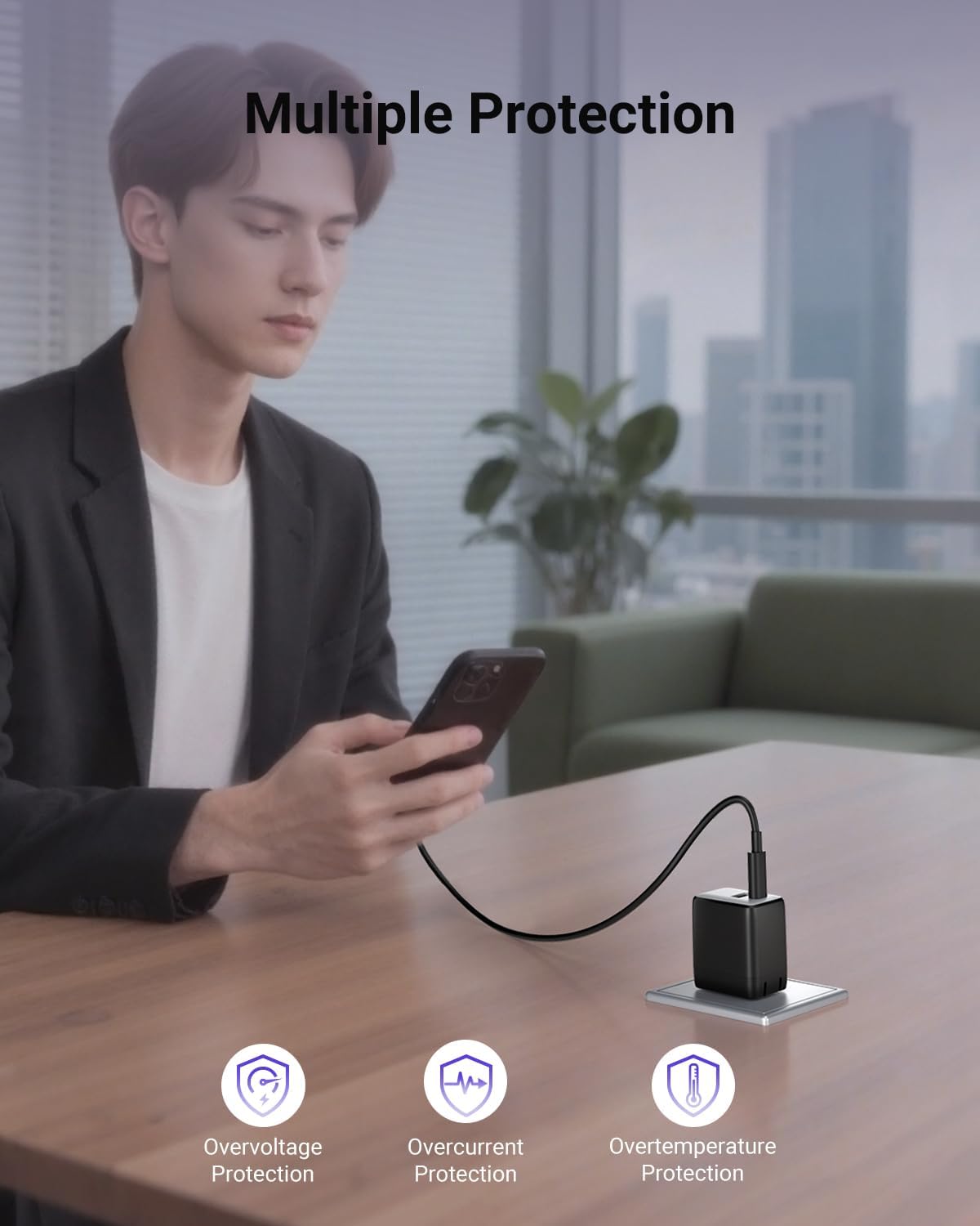 30W Dual-Port GaN Nano Charger with Foldable Plug - Image 8